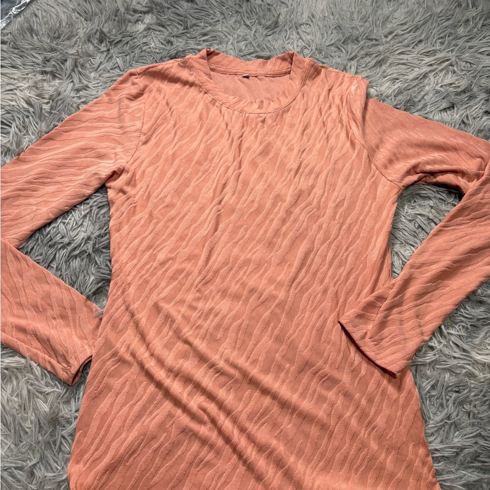 Amoretu Womens Long Sleeve Shirts Fall Casual Crew Neck Tops nwt